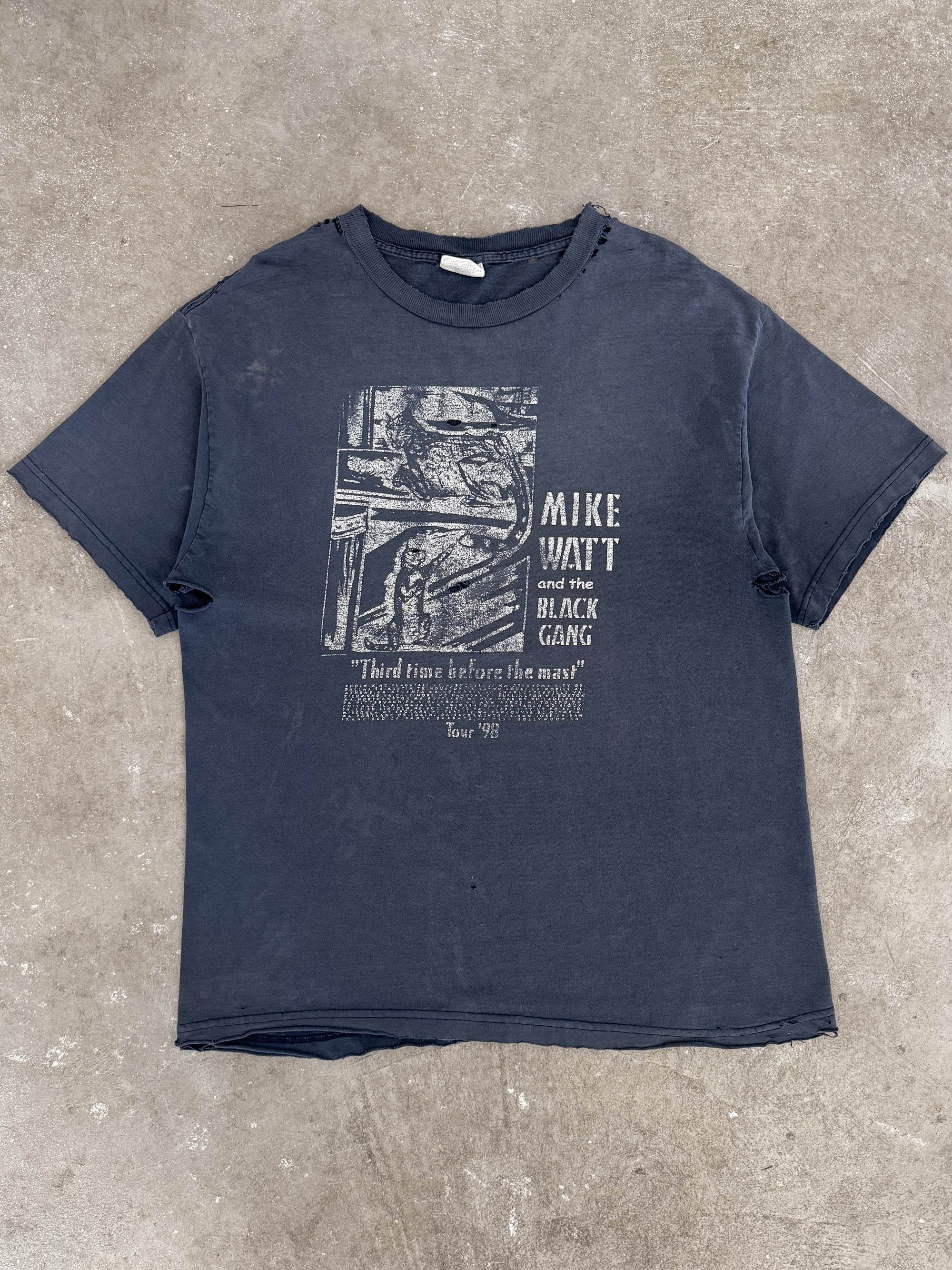1990s "Mike Watt and the Black Gang" Thrashed Tour Tee (XL)