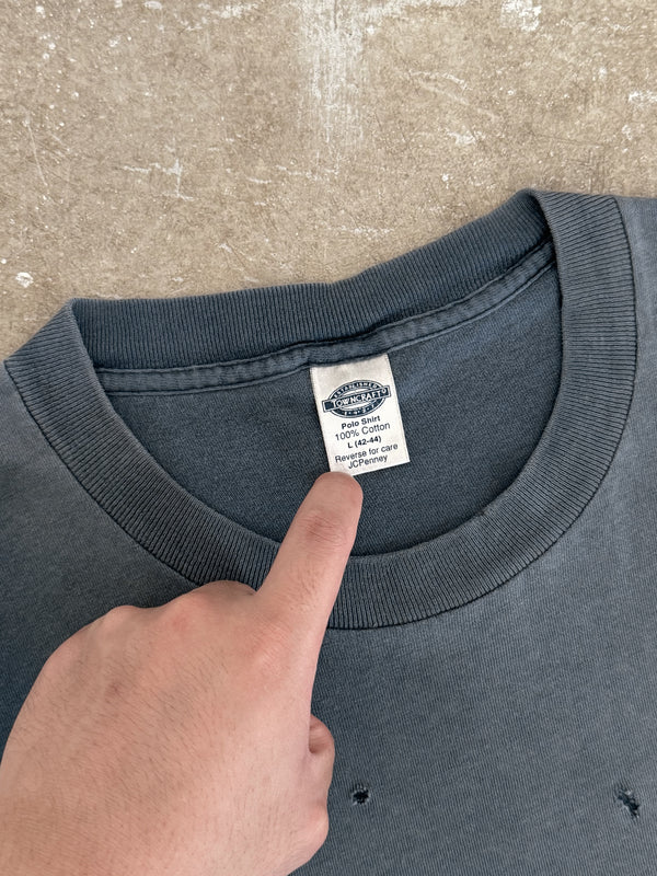 Early 90s Suspender Faded Blue Blank Pocket Tee (L)
