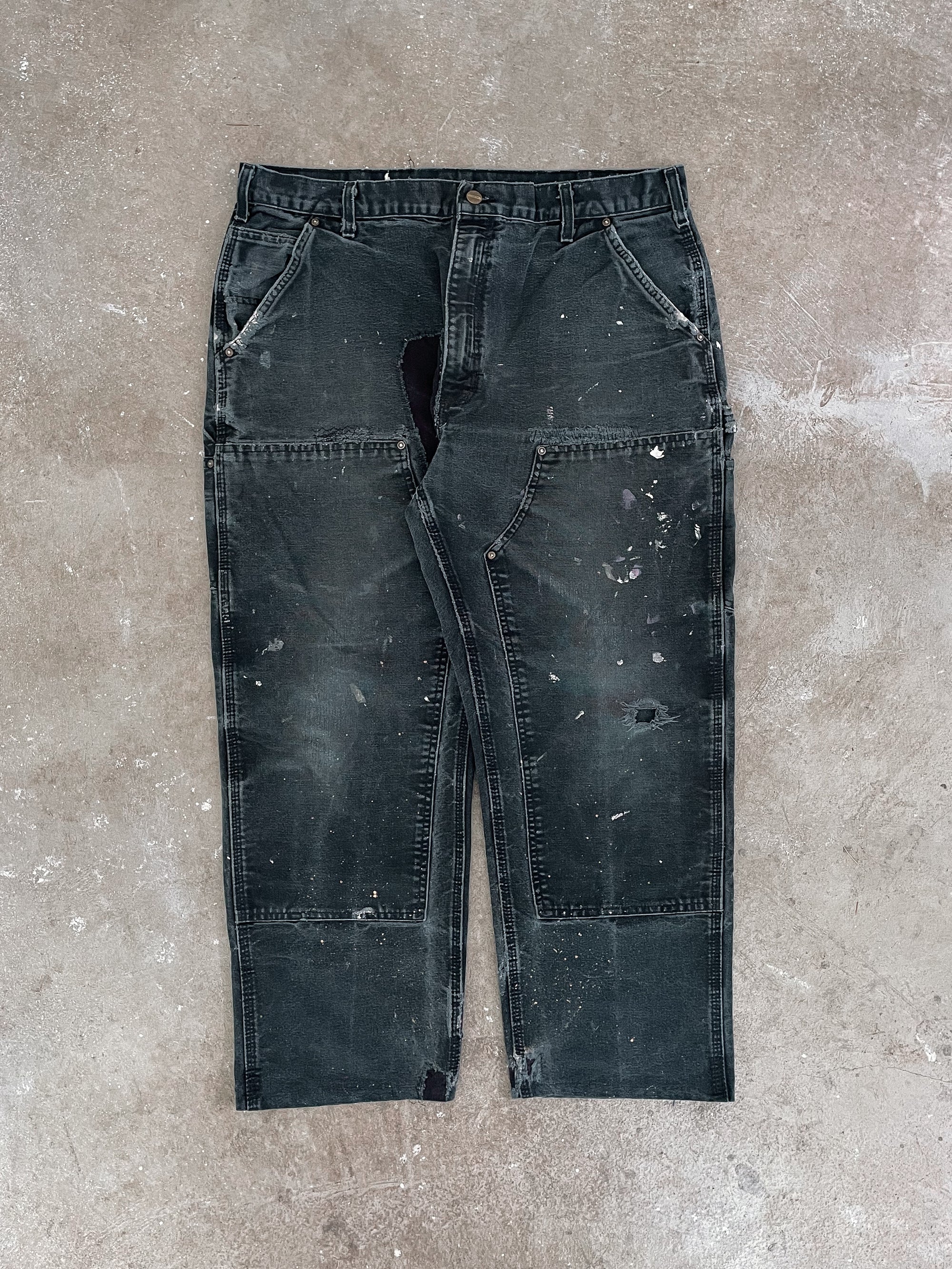 Carhartt B01 Black Double Knee Work Pants (37X27)