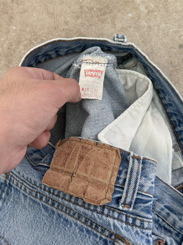 1980s Levis Faded Blue 501 Released Hem (31X29)