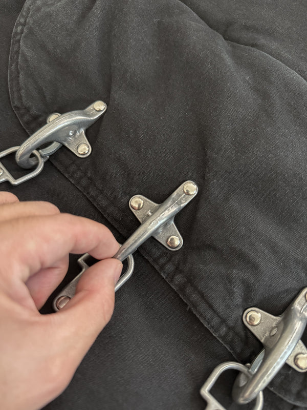 1990s Faded Black Reversible Fireman Clasp Jacket (XL)