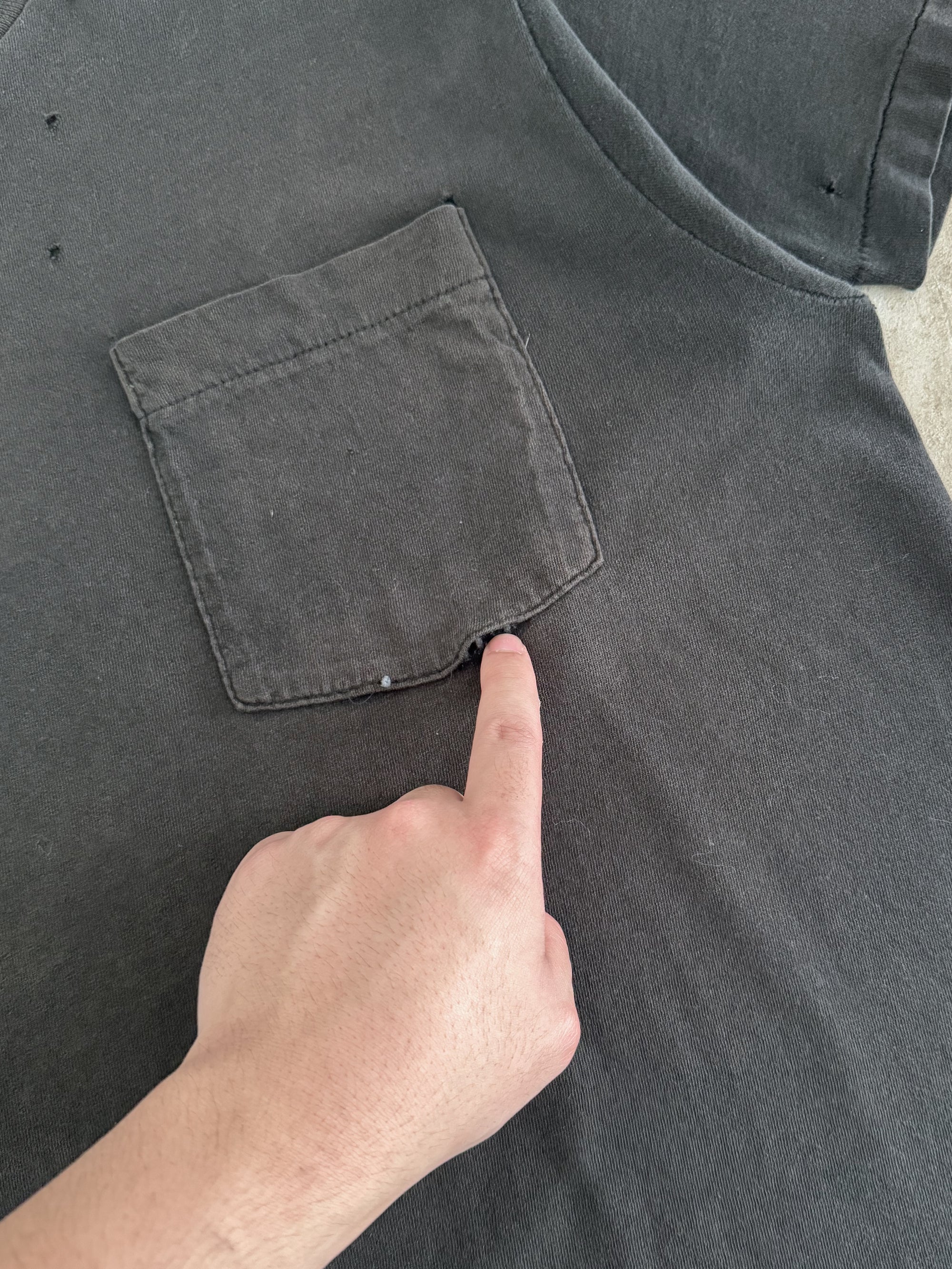 1990s Faded Black Blank Pocket Tee (M)
