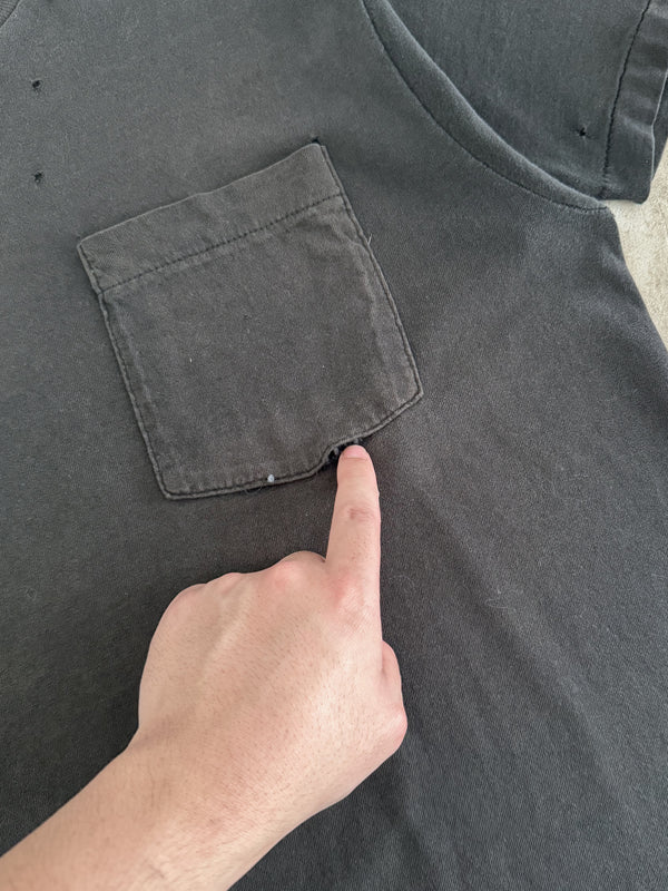 1990s Faded Black Blank Pocket Tee (M)