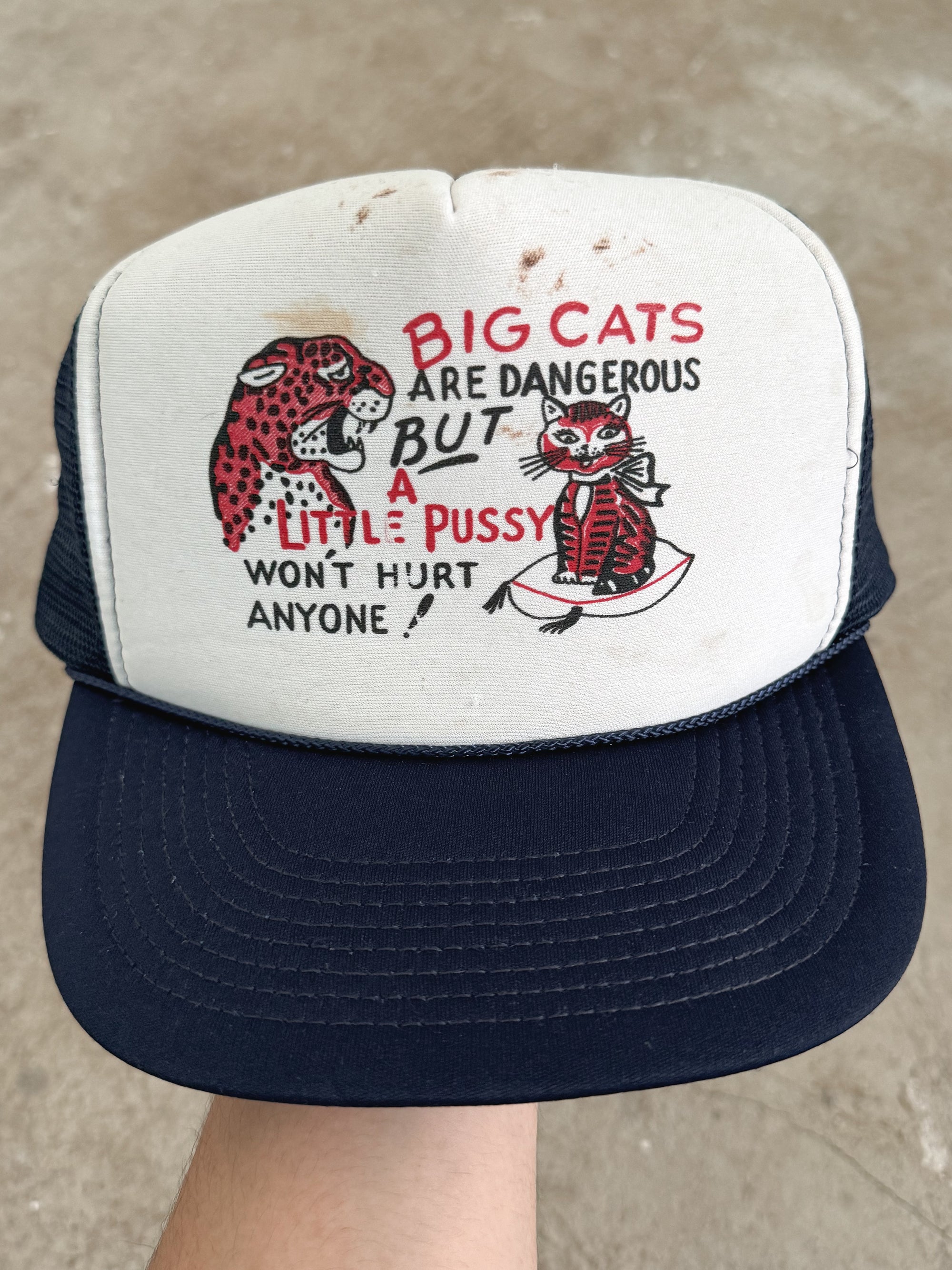 1990s "Big Cats Are Dangerous..." Trucker Hat