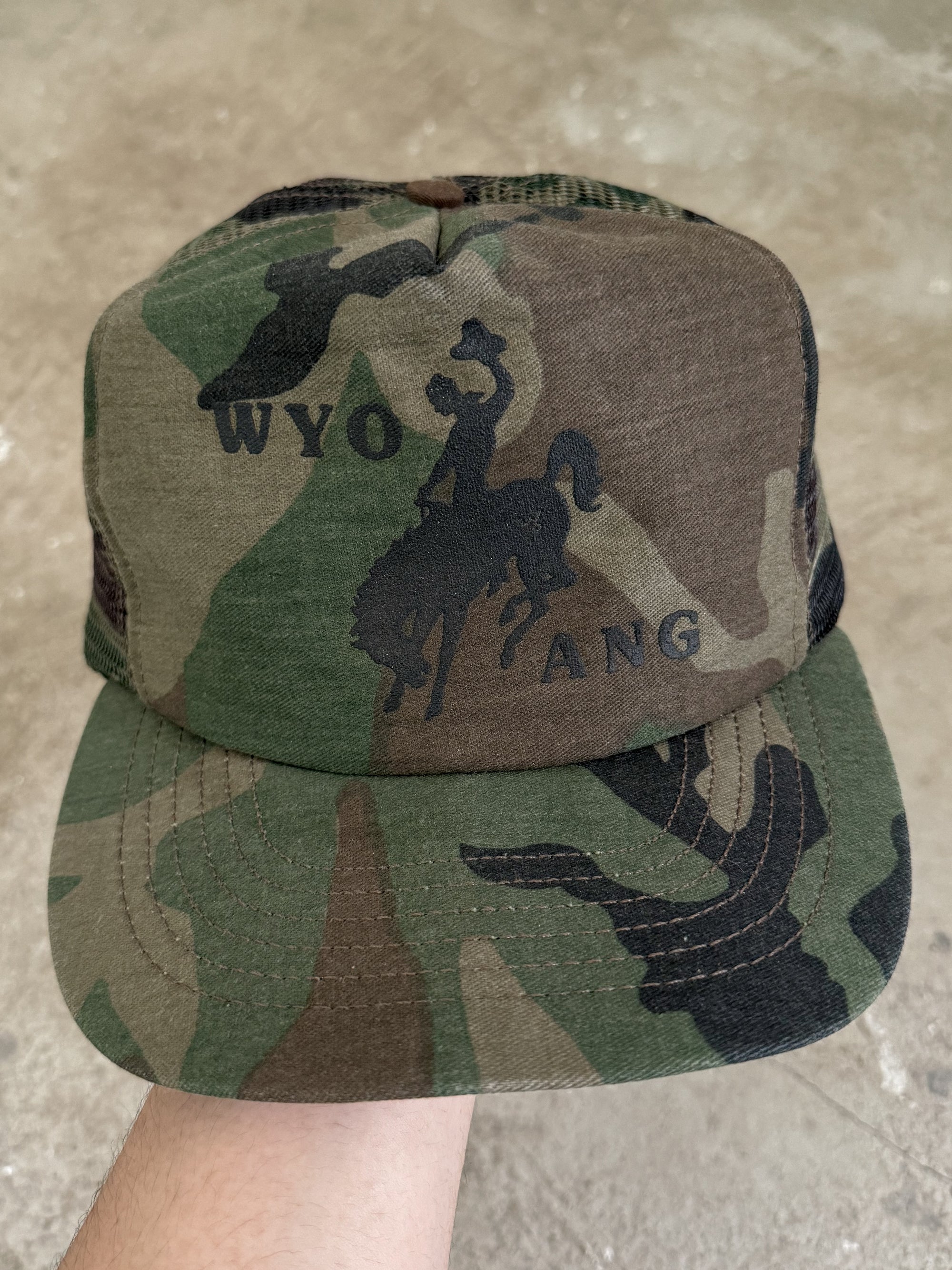 1980s "Wyoming" Camo Trucker Hat