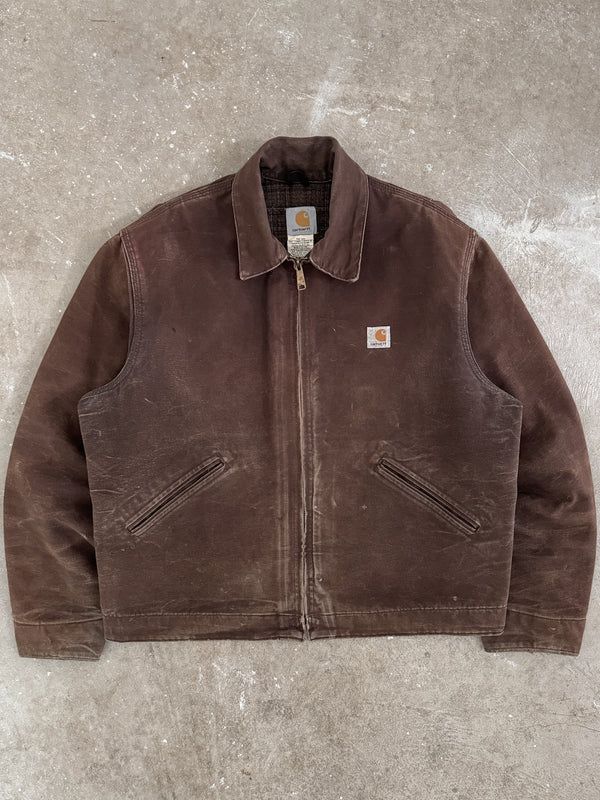 2000s Carhartt Faded Dark Brown J200 Detroit Jacket (L)