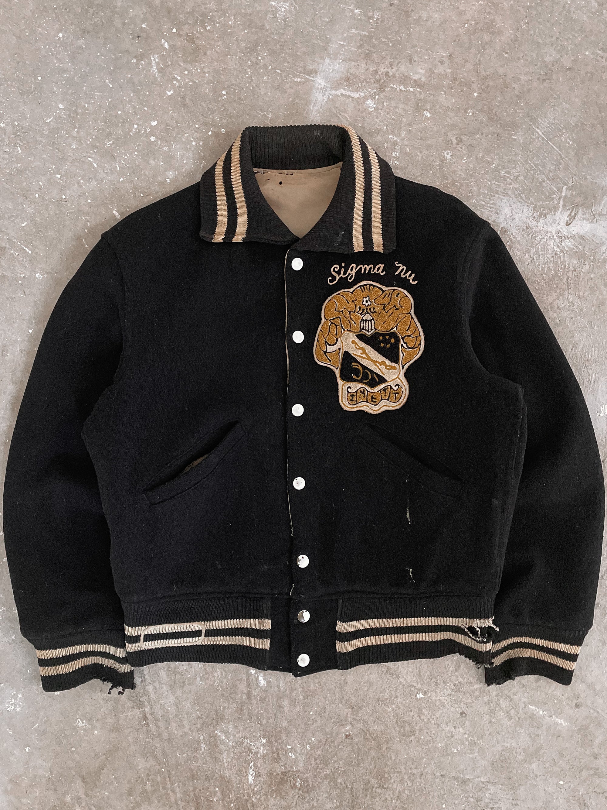 1950s “Sigma Nu” Chain Stitched Varsity Jacket (M)