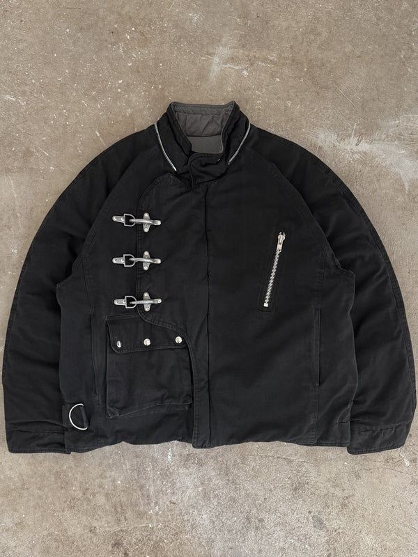 1990s Faded Black Reversible Fireman Clasp Jacket (XL)