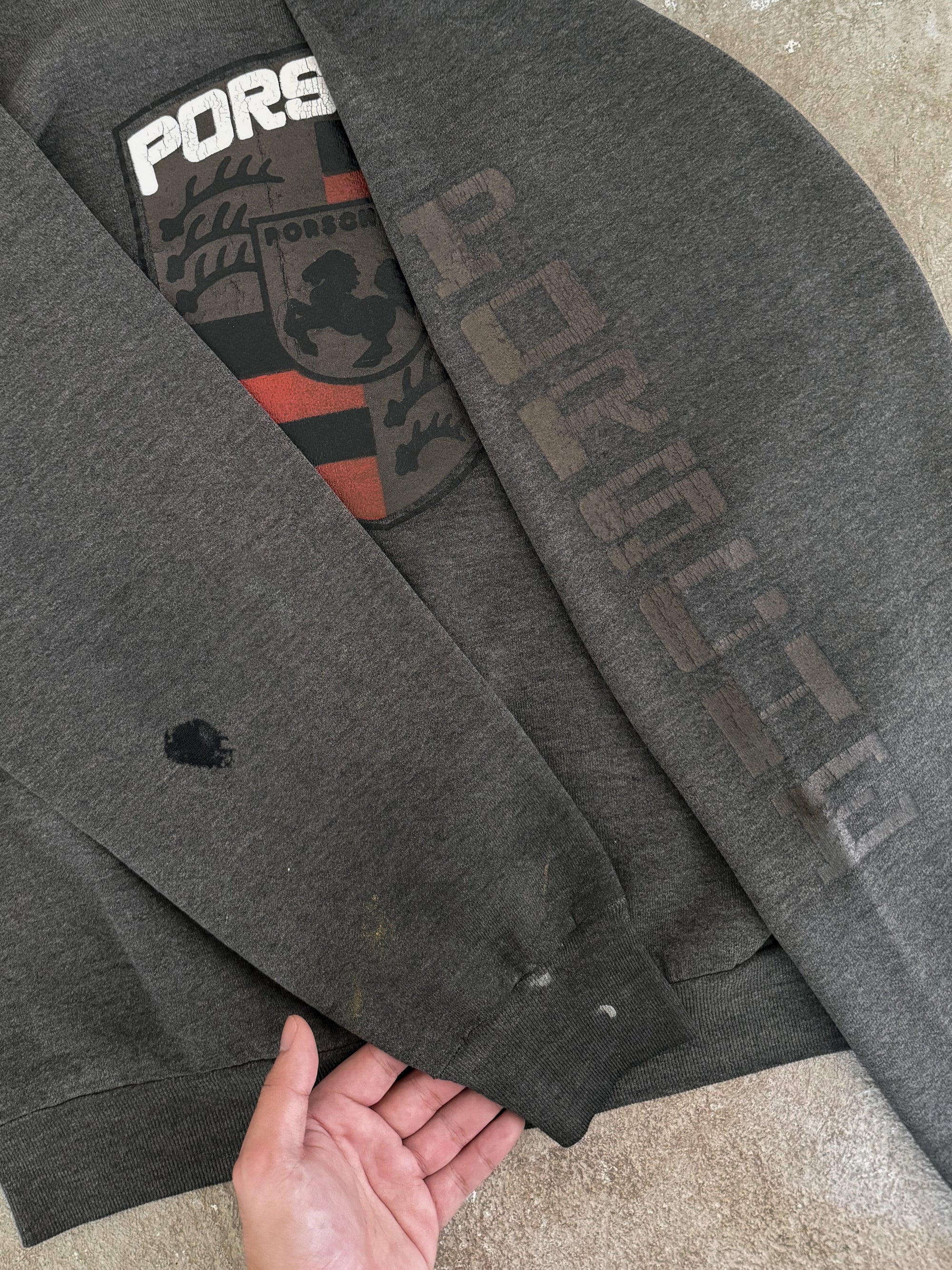 1980s "Porsche" Faded Sweatshirt (M)