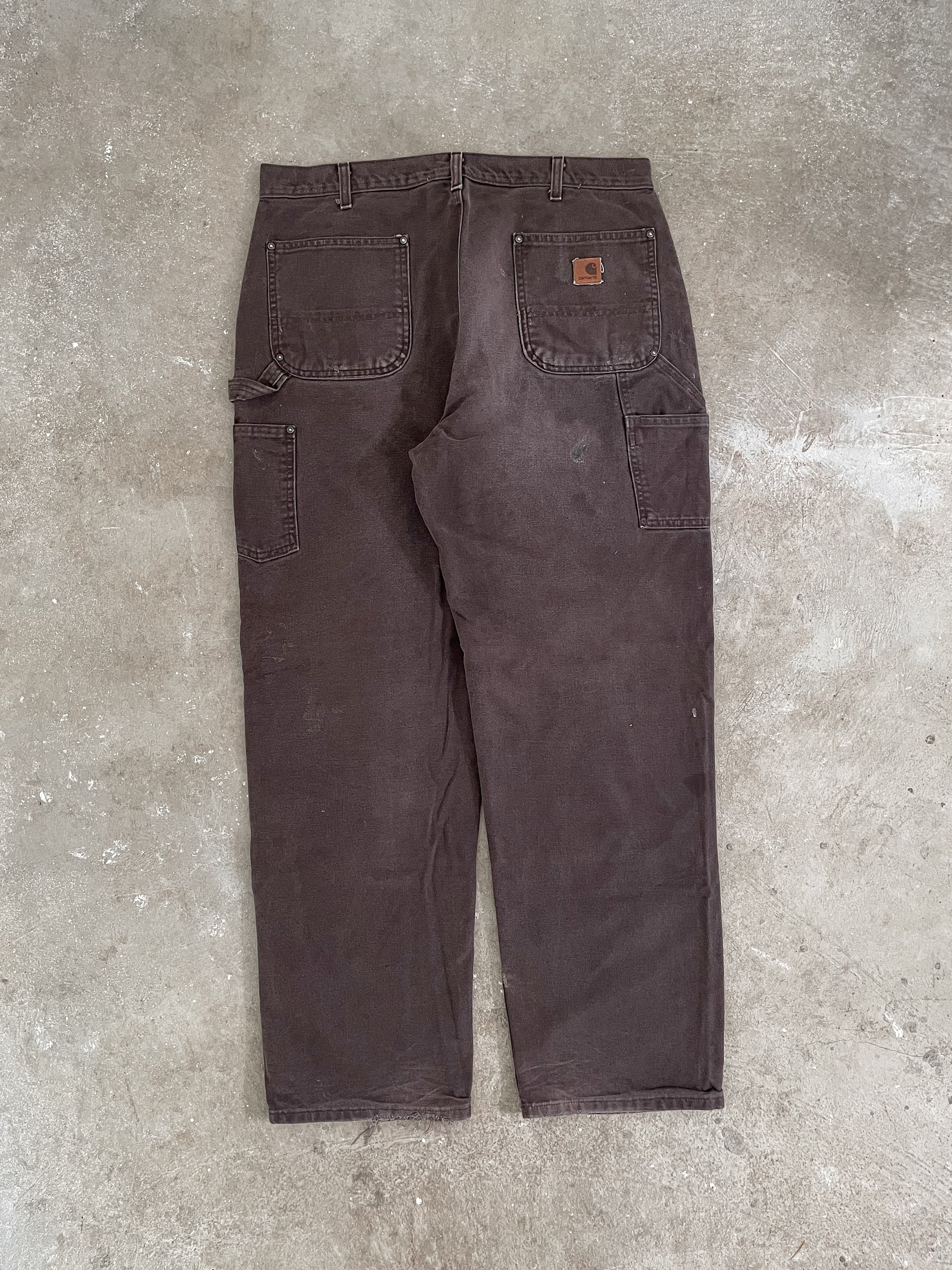Carhartt B136 Dark Brown Double Knee Work Pants (37X32) – DAMAGED
