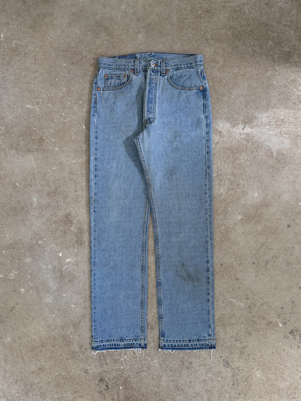 1990s Levis Faded Blue 501 Released Hem (28X30)