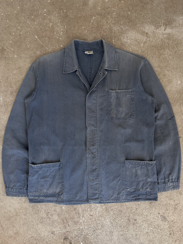 1970s Faded Blue French Chore Jacket (M)