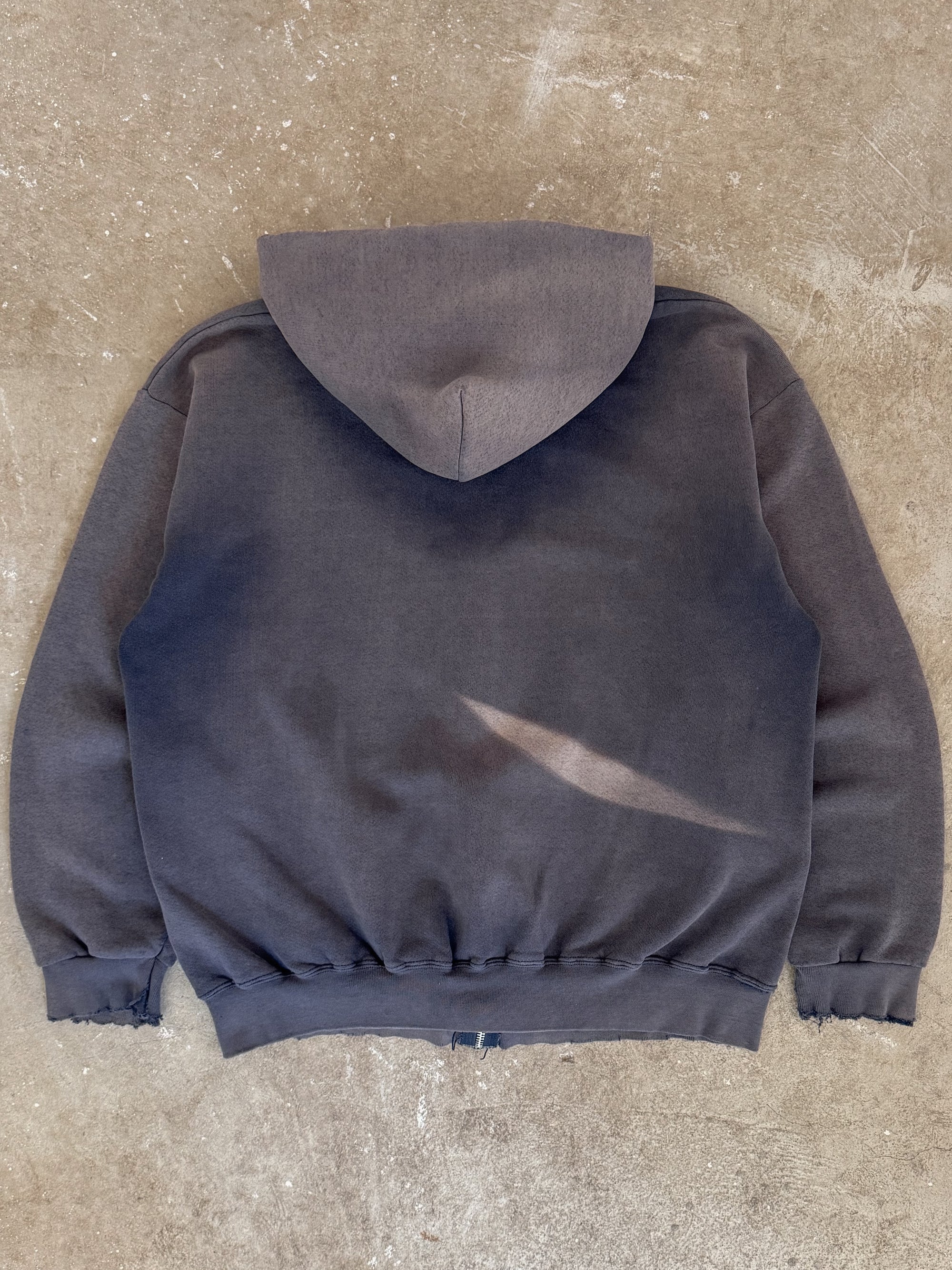 1990s Sun Faded Midnight Navy Zip Up Hoodie (M)