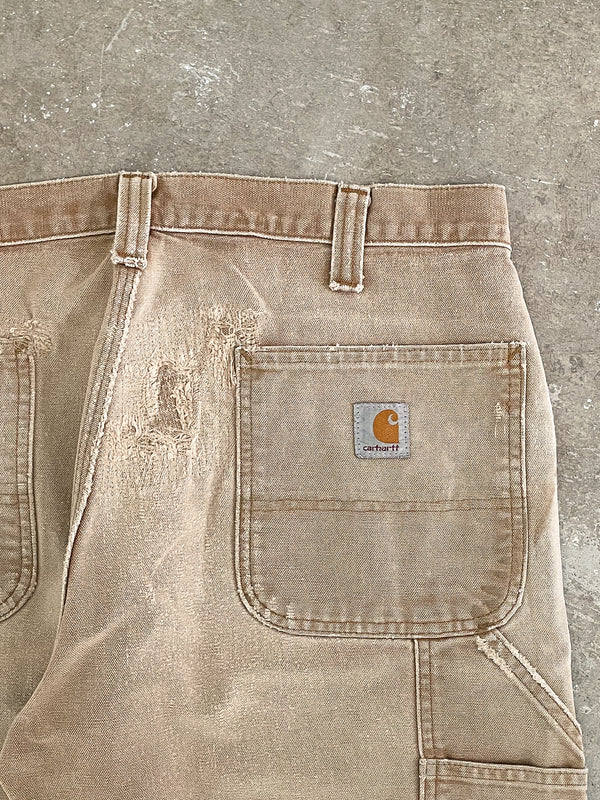 Carhartt 100098-211 Tan Double Knee Work Pants (35X27)