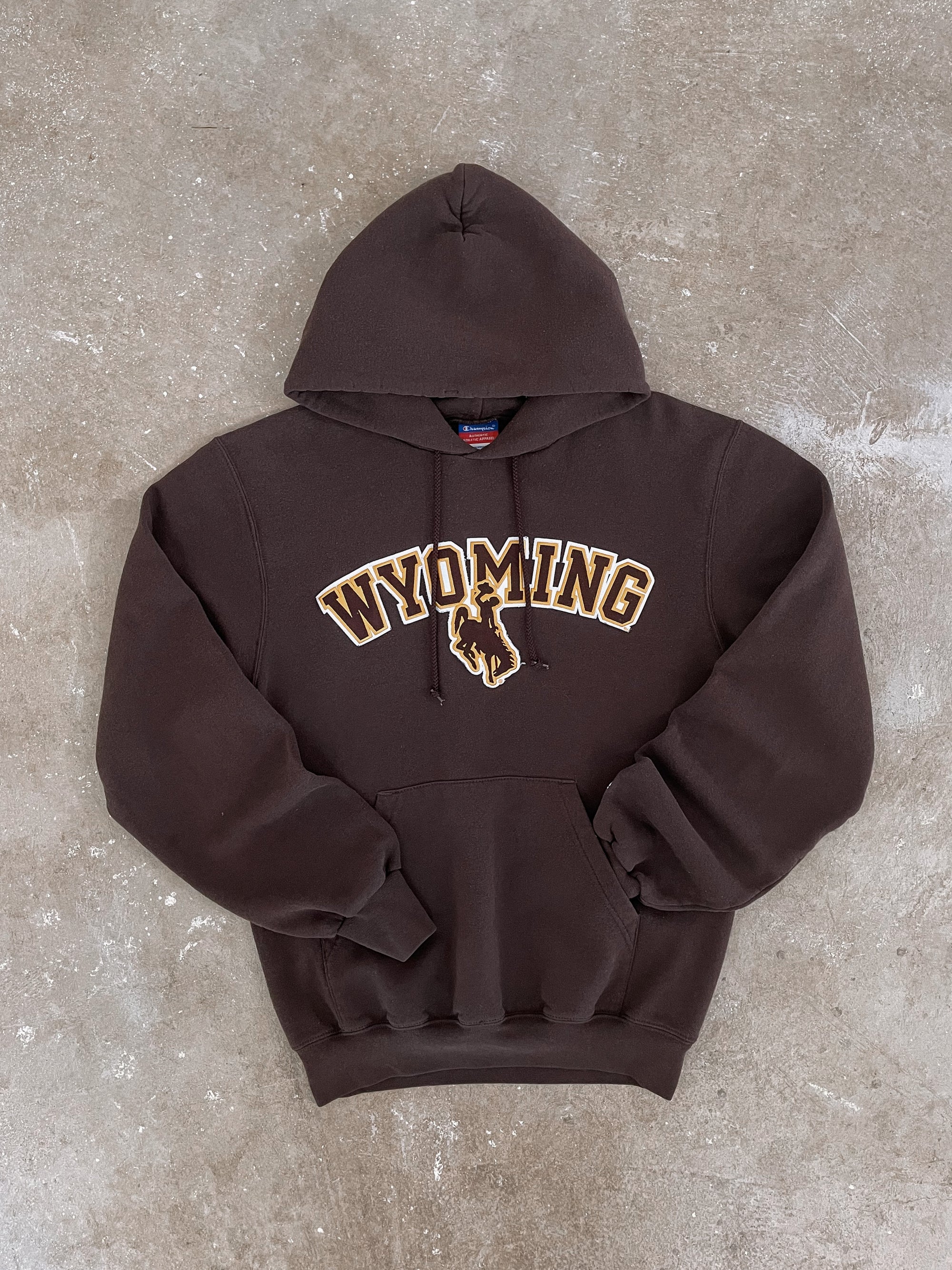 2000s Champion “Wyoming” Brown Hoodie (S)