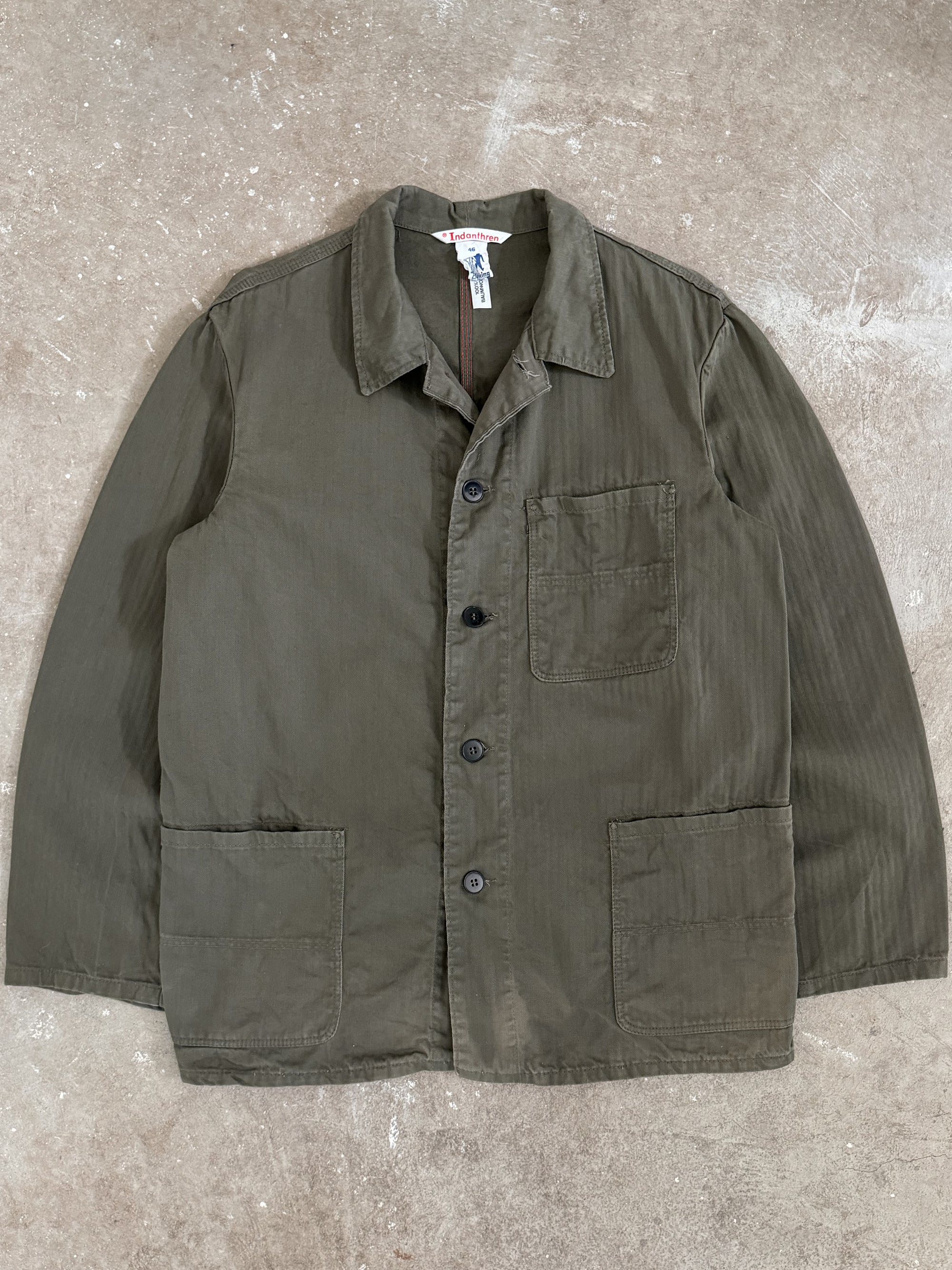 1970s Olive Green HBT Chore Jacket (S)