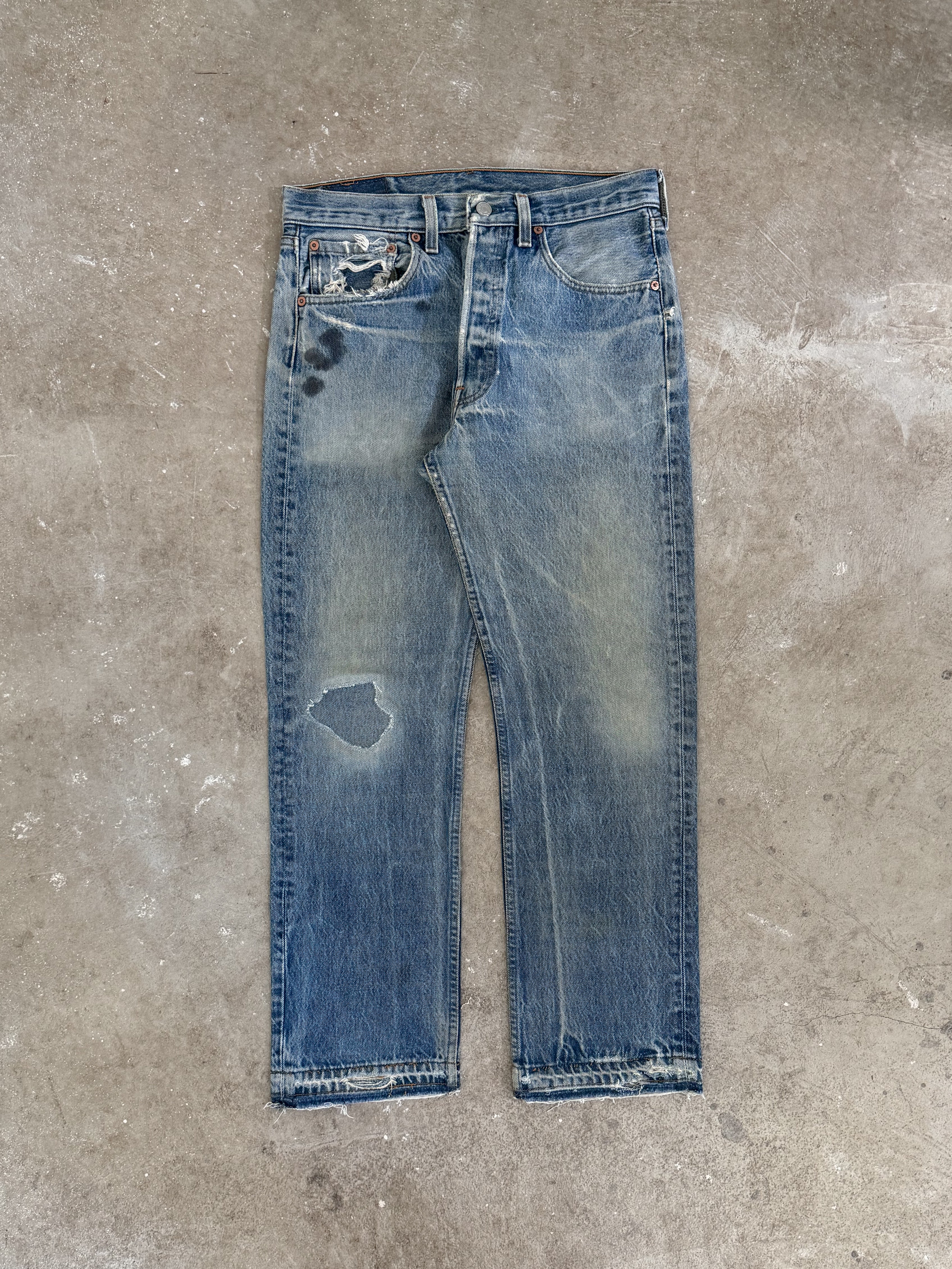 DAMAGE DONE 2ND | . 90s Levi's 501 Sulfur Black Denim Pants