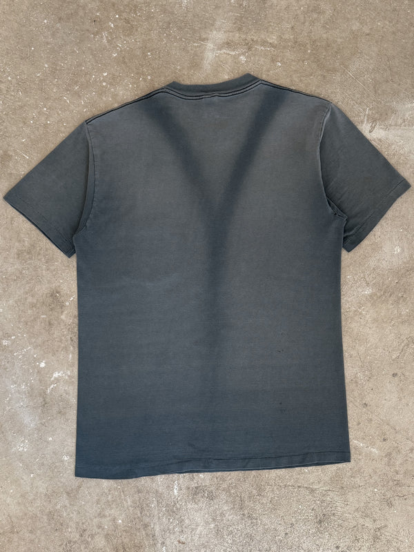Early 90s Suspender Faded Blue Blank Pocket Tee (L)