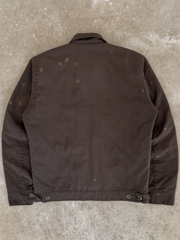 1980s Chain Stitched Brown Lined Work Jacket (M)