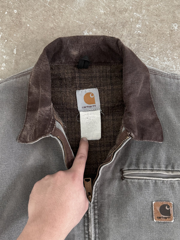 2000s Carhartt Faded Chestnut Grey J97 Detroit Jacket (S)