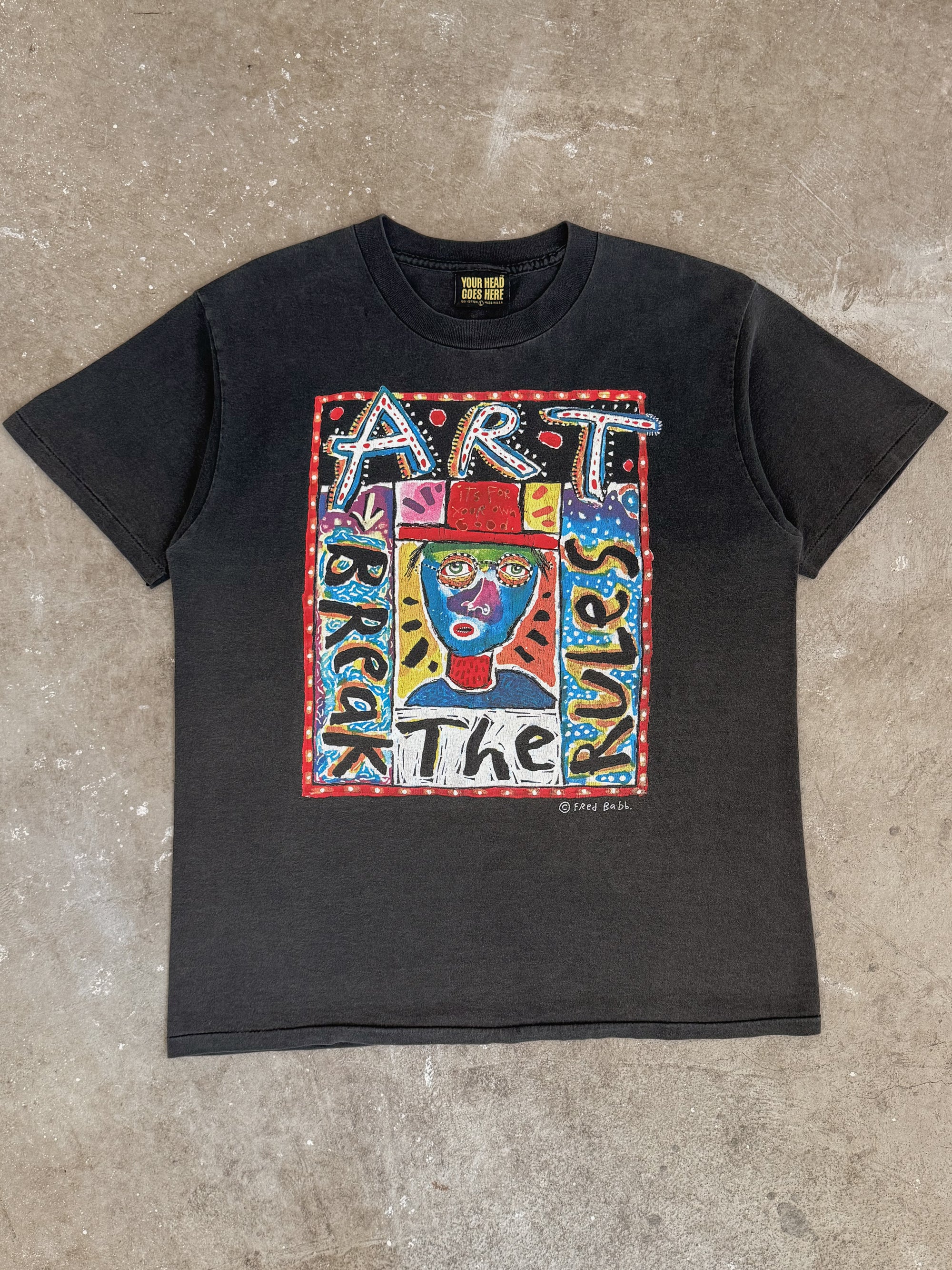 Mid 90s Fred Babb "Break The Rules" Faded Tee (L)