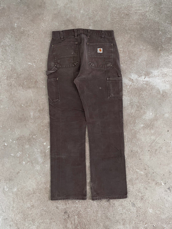 Carhartt EB136 Dark Brown Double Knee Work Pants (32X31)