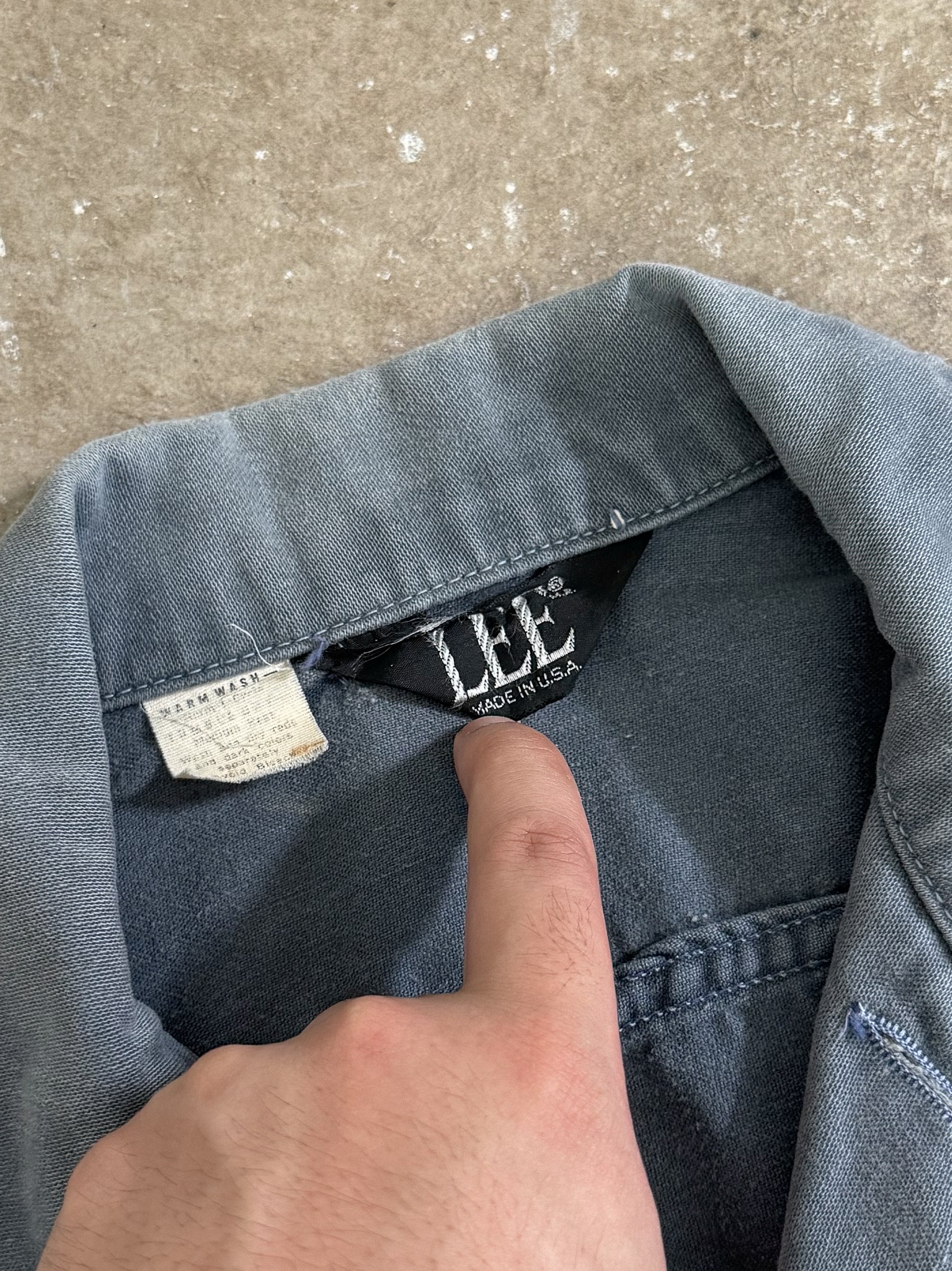 1970s Lee Faded Blue Moleskin Jacket (S)