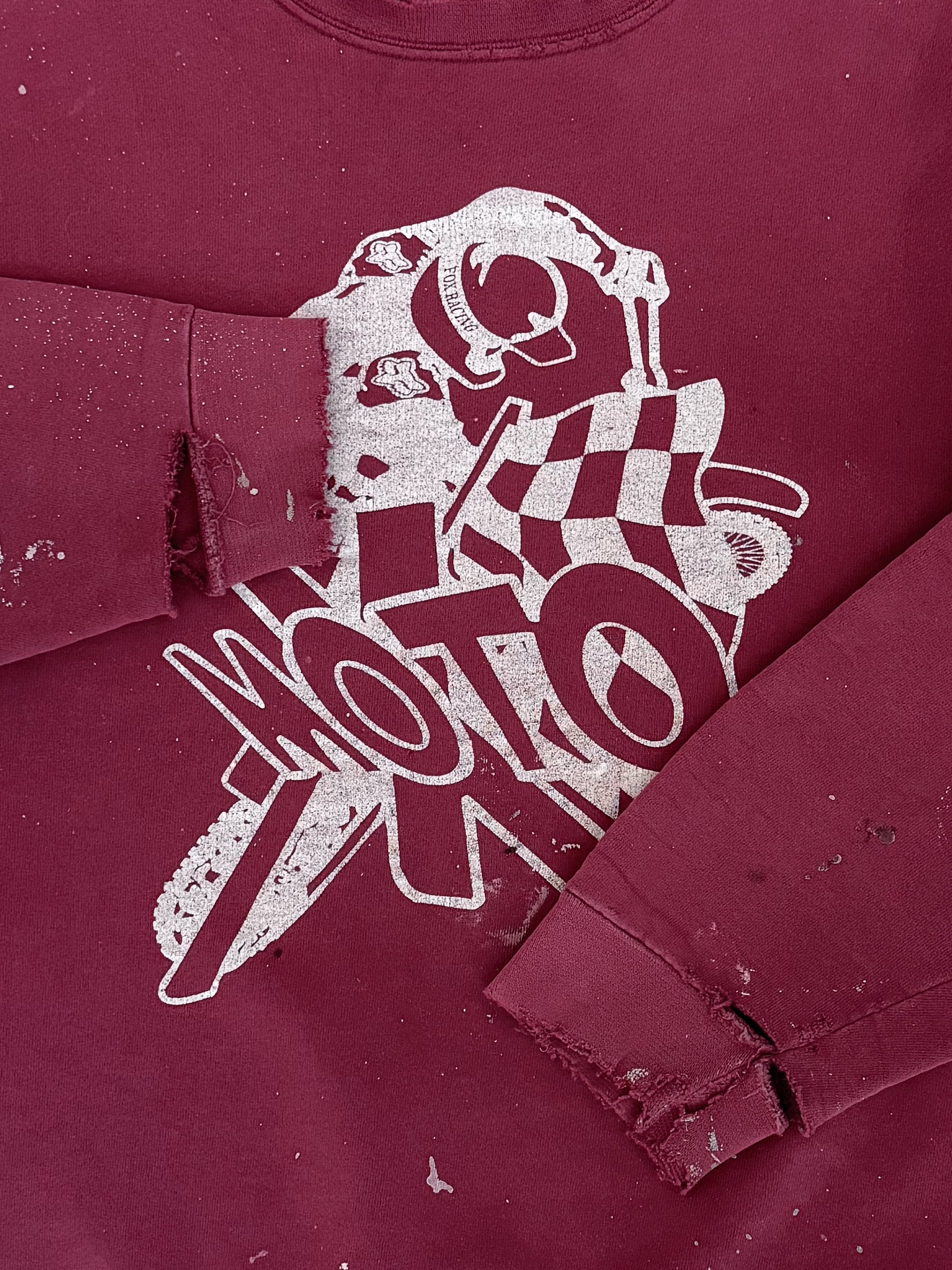 1990s "Fox Motocross" Distressed Sweatshirt (M)