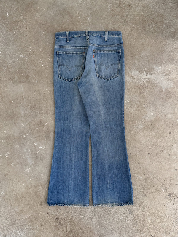 1970s Orange Tab Levis Faded Blue 646 Flares (30X29)