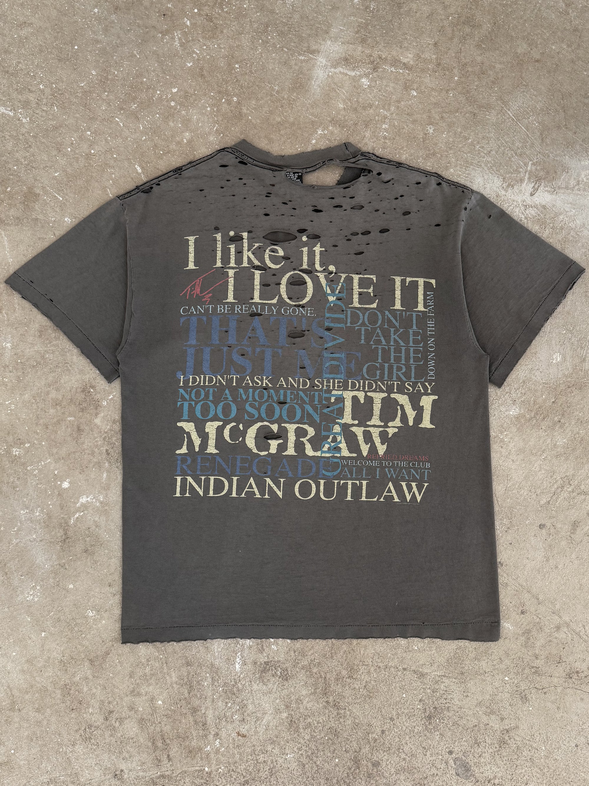 1995 Tim McGraw "I Like It I Love It" Thrashed Tee (L)