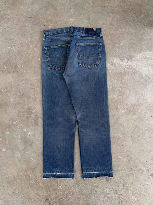 1990s/00s Levis Faded Blue 501 Released Hem (29X26)