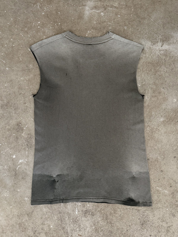 1990s "Eagle" Sun Bleached Cut Off Tee (S)