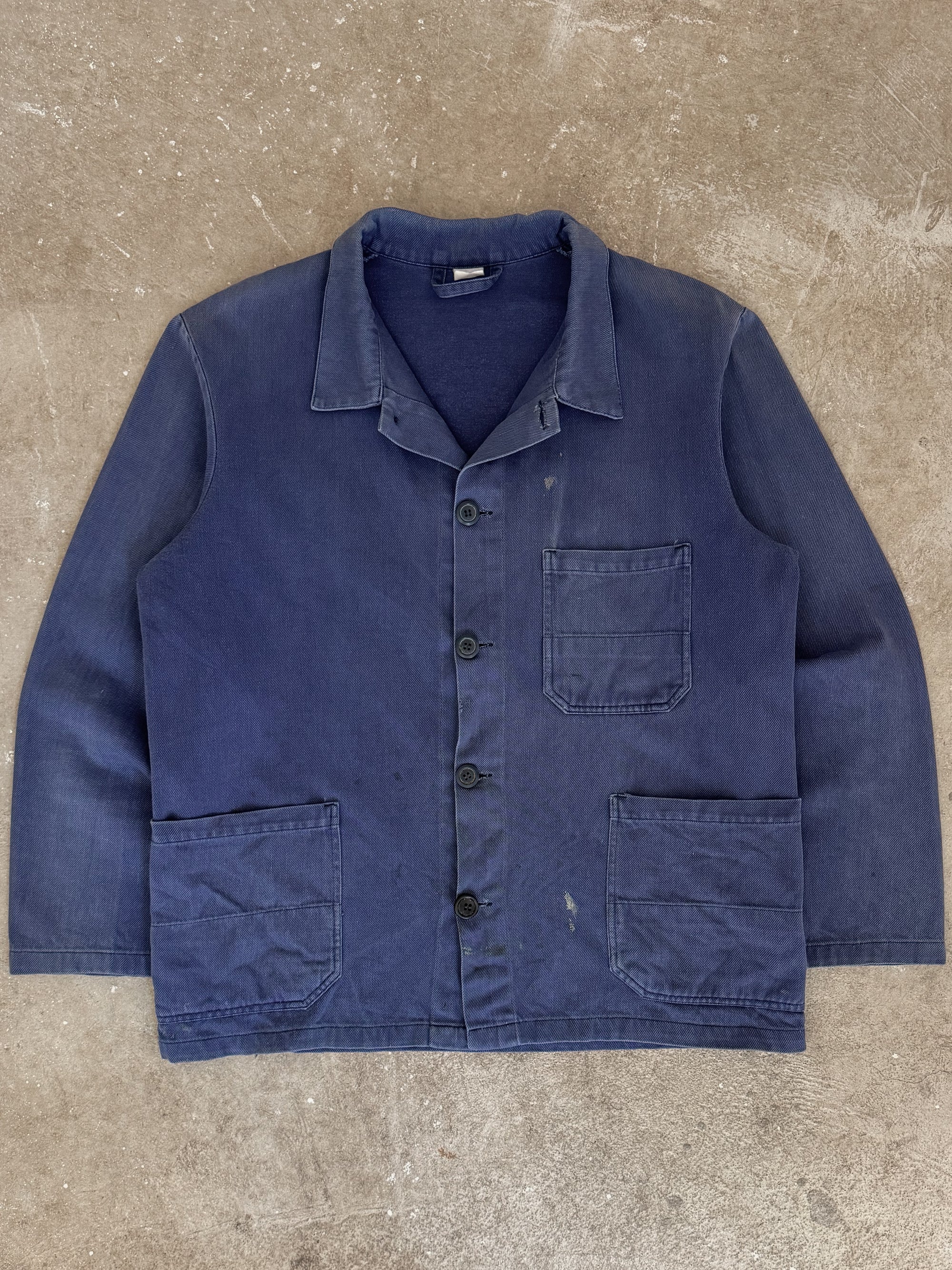 1980s Faded Dark Blue French Chore Jacket (M)