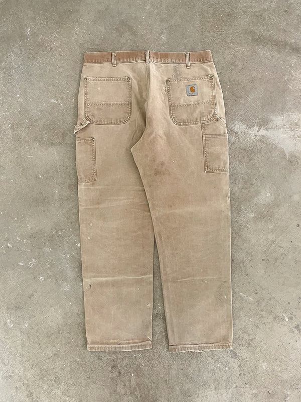 2000s Carhartt B01 Tan Double Knee Work Pants (36X30)