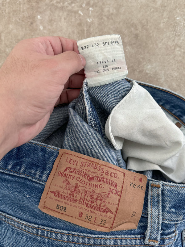 1990s Levis Faded Blue 501 Released Hem (31X31)