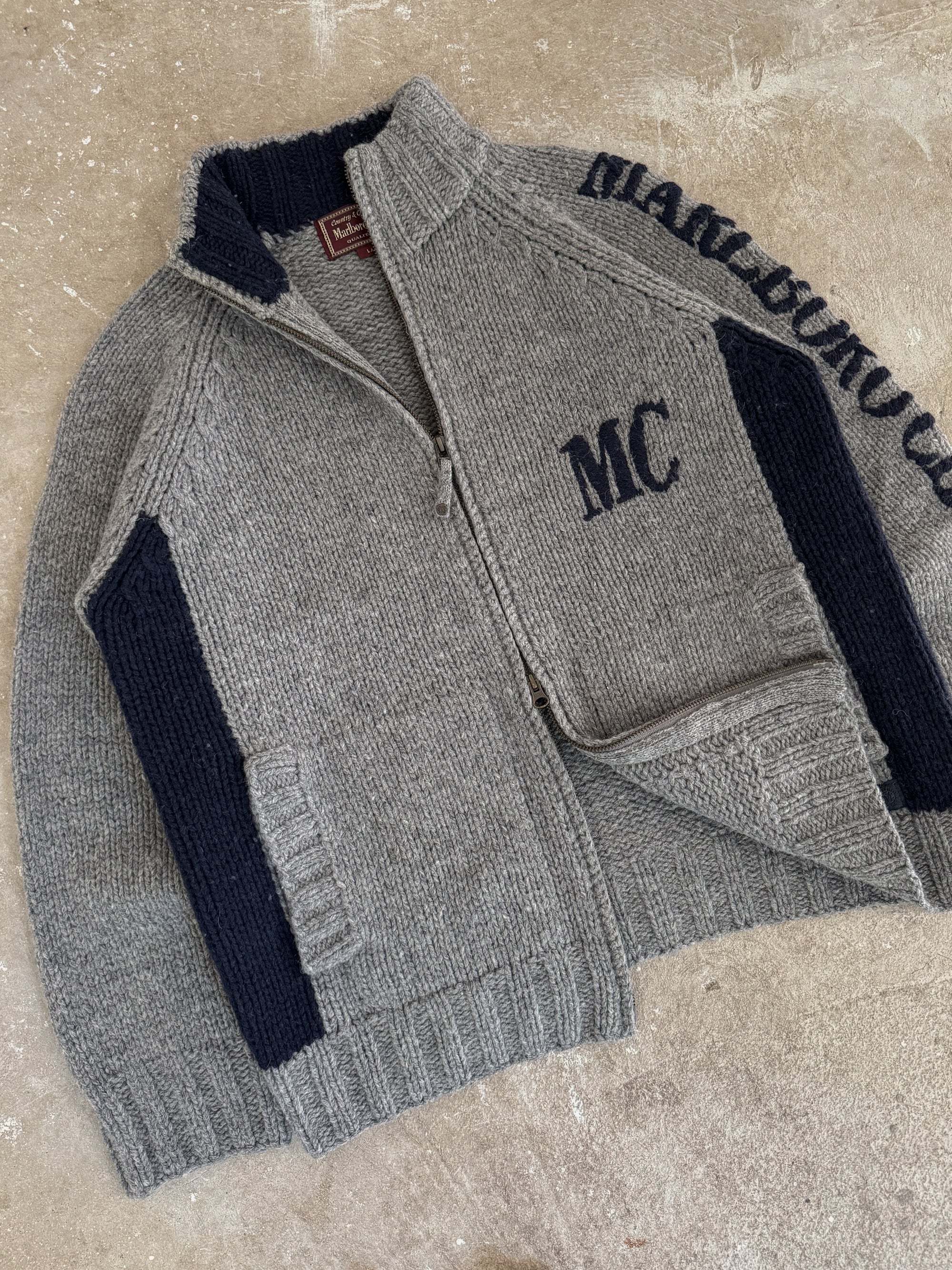 1990s Marlboro Classics Dual Zip Cardigan (L)