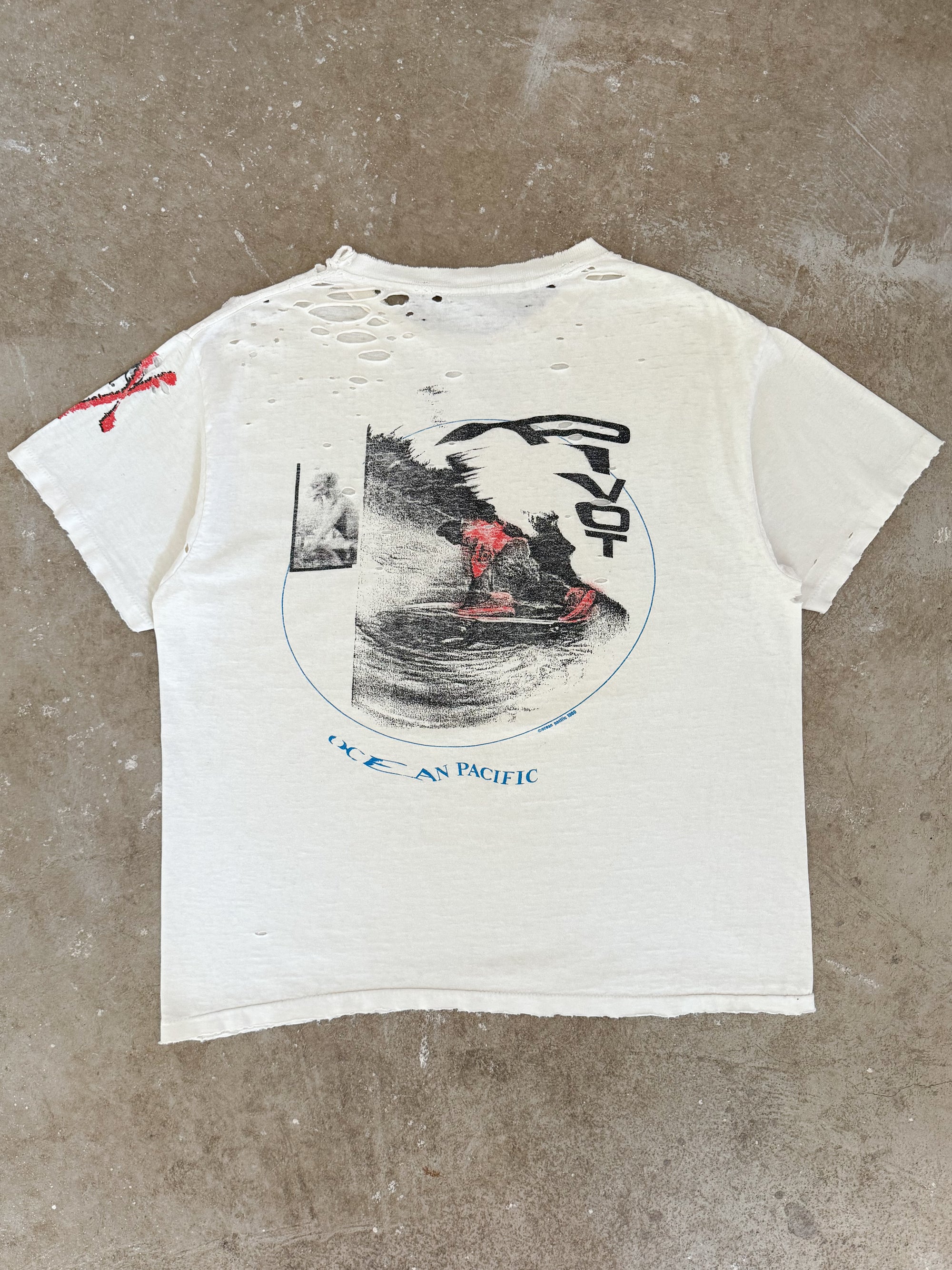 1990s "Ocean Pacific" Thrashed Tee (L)