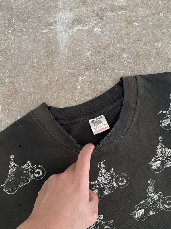 1991 Fashion Victim "Motorcycle Skeleton Sex" Sun Faded Tee (XL)