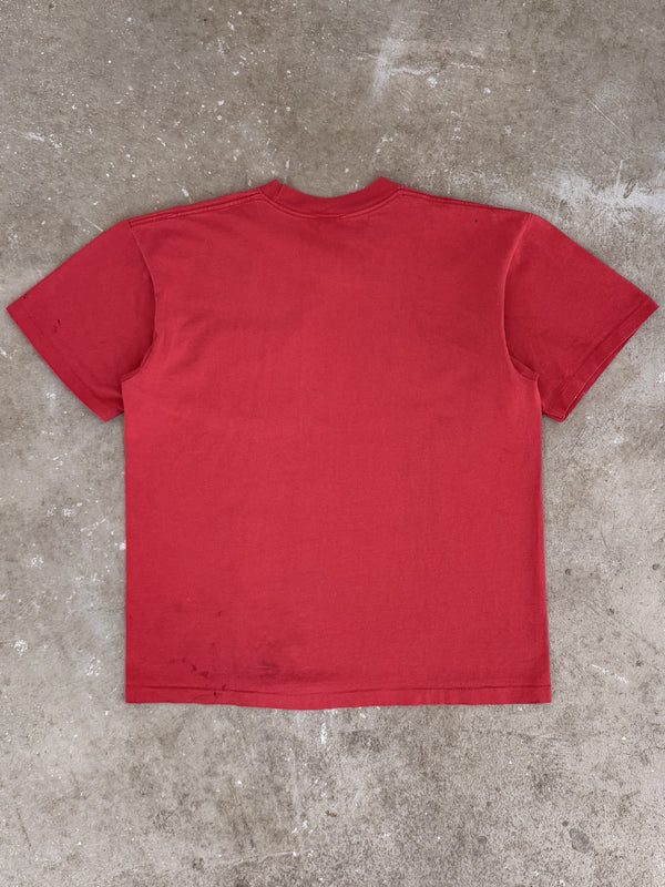 1990s Red Painted Blank Pocket Tee (L)