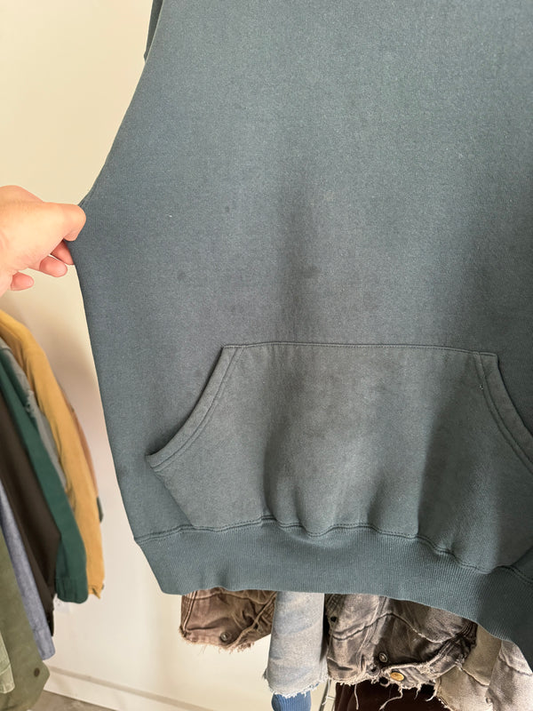 Early 00s Russell Sea Foam Blank Hoodie (M)