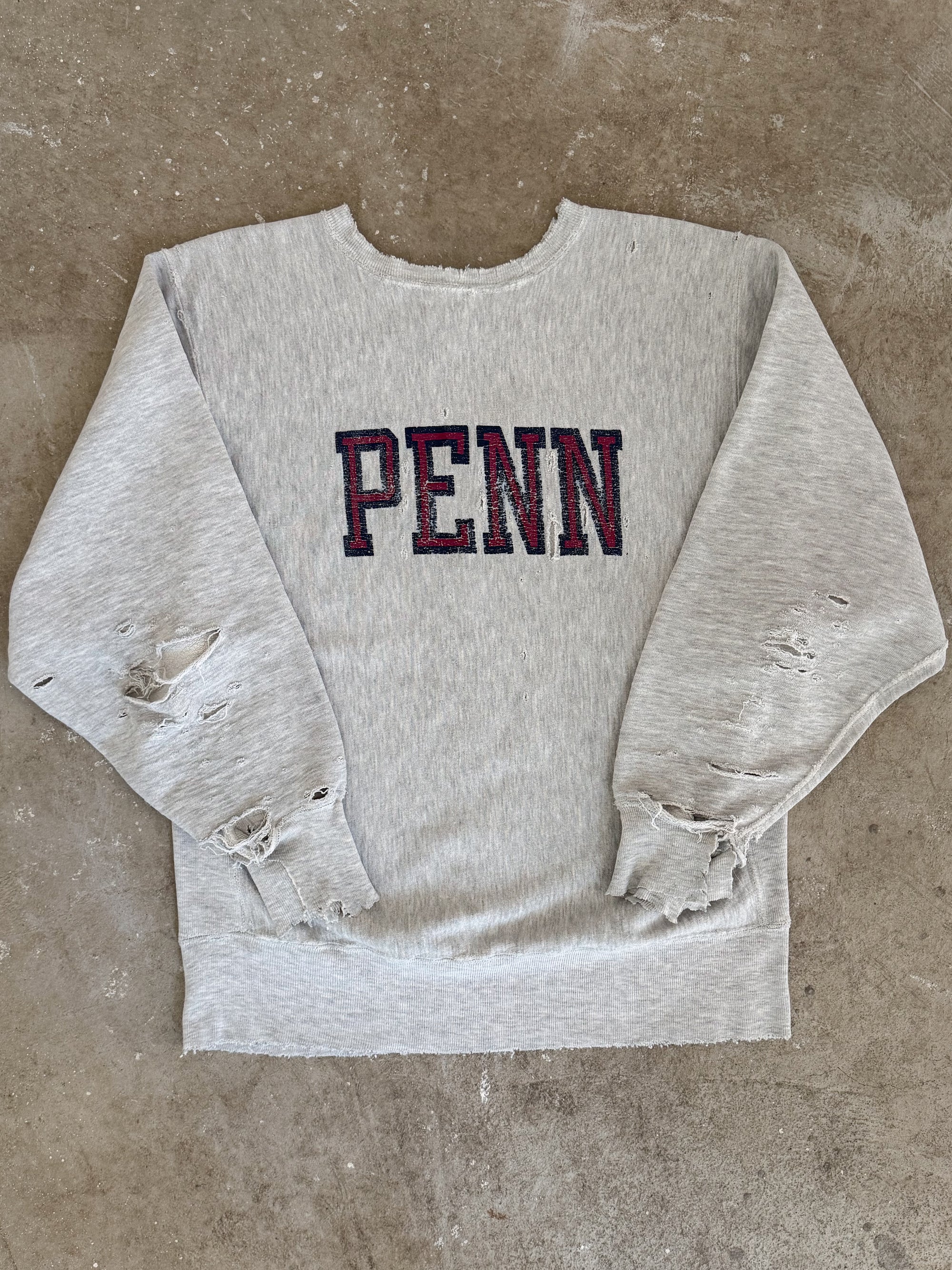 1990s Champion "Penn" Thrashed Reverse Weave Sweatshirt (M)