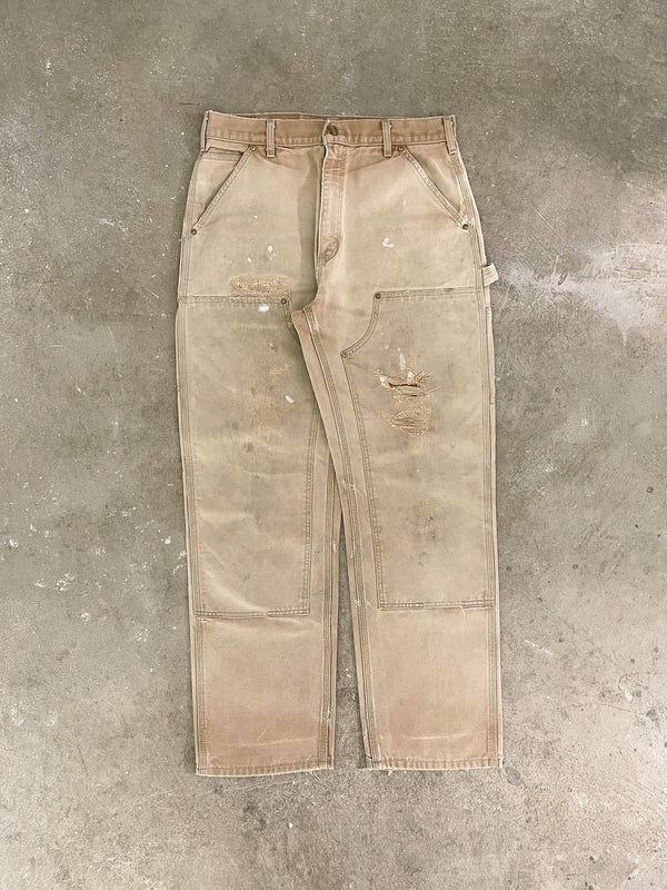 2000s Carhartt B01 Tan Double Knee Work Pants (32X31)