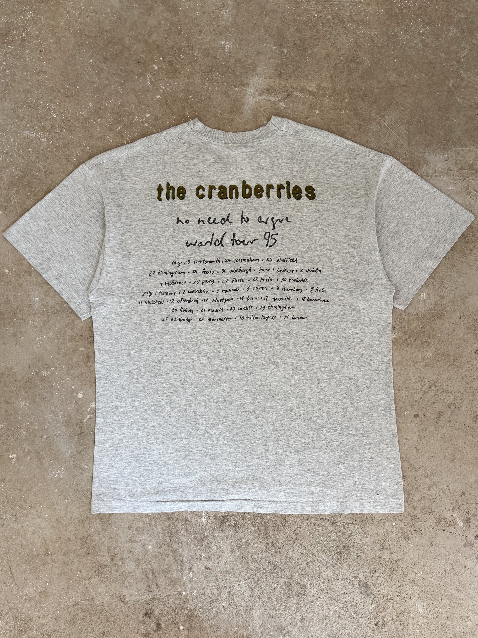 1995 The Cranberries "No Need To Argue" Euro Tour Tee (XL)