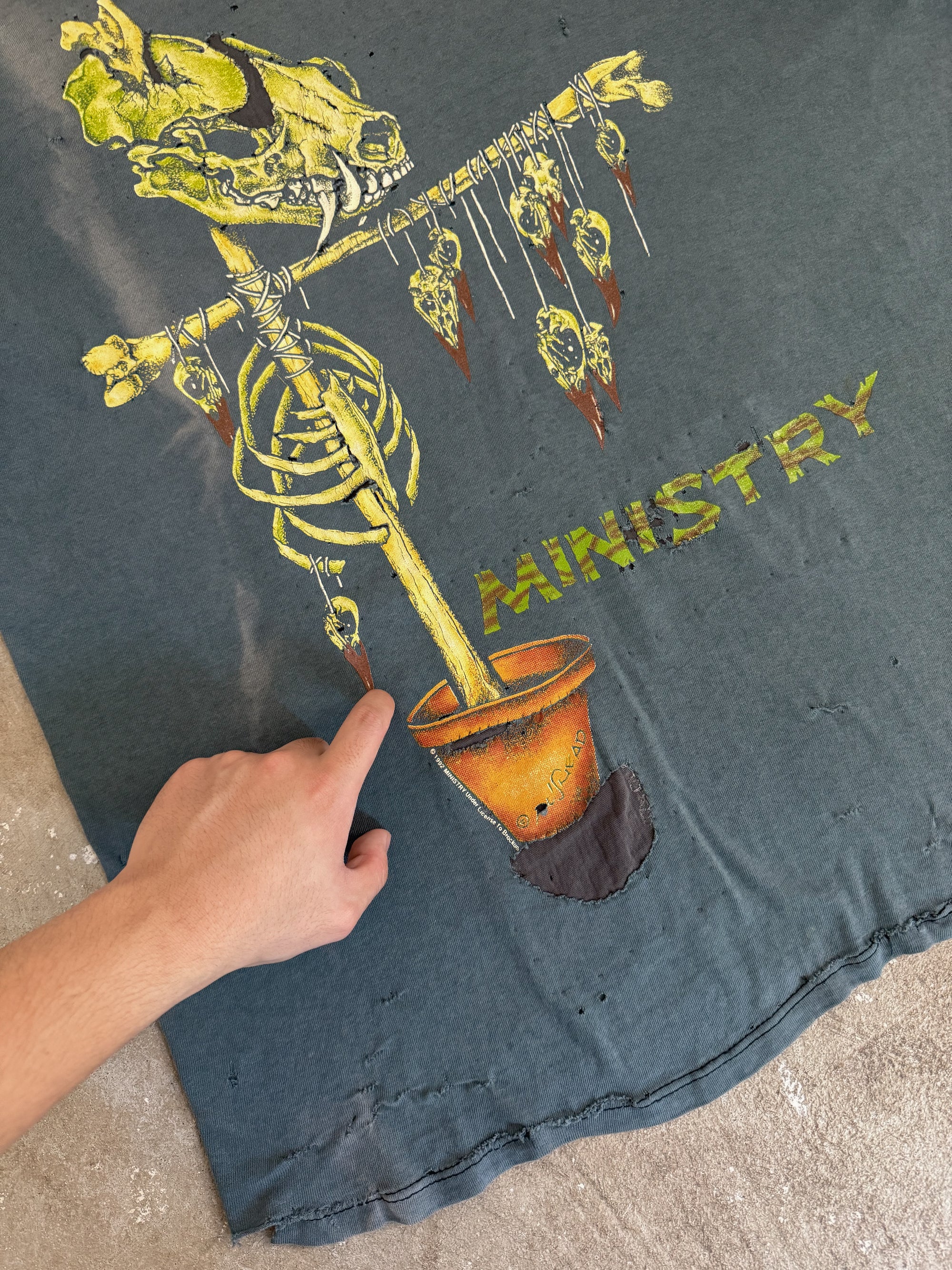 1992 Ministry "Scarecrow" Faded Repaired Tee (XL)