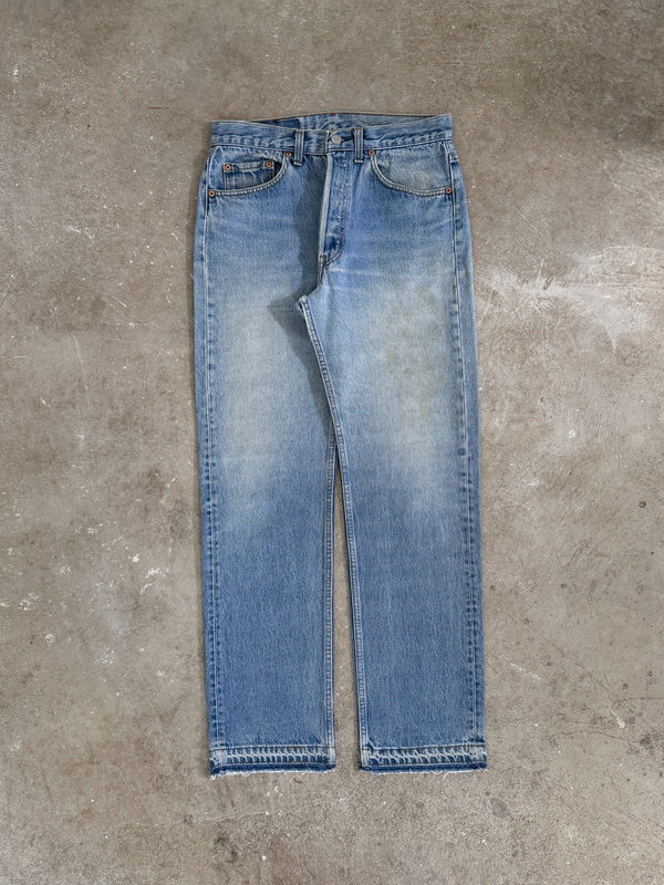 1990s Levis Faded Blue 501 Released Hem (29X30)