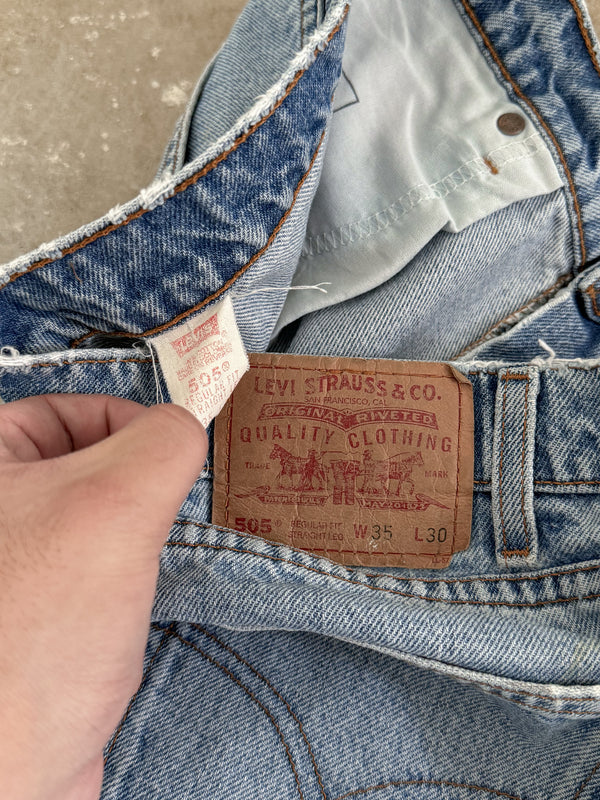 1990s Levis Faded Blue 505 Released Hem (34X28)