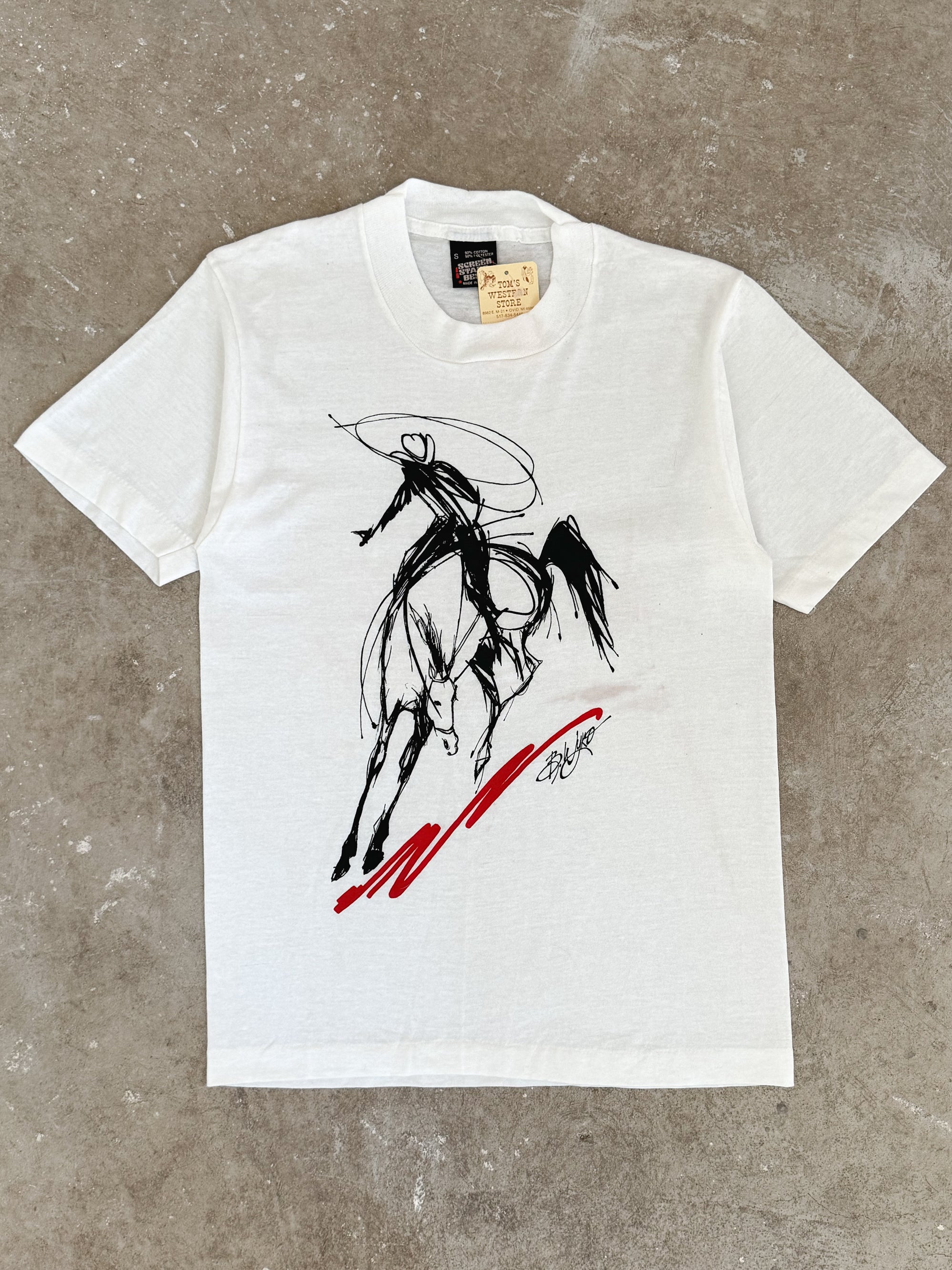 1980s "Cowboy Sketch Art" Tee (XS)