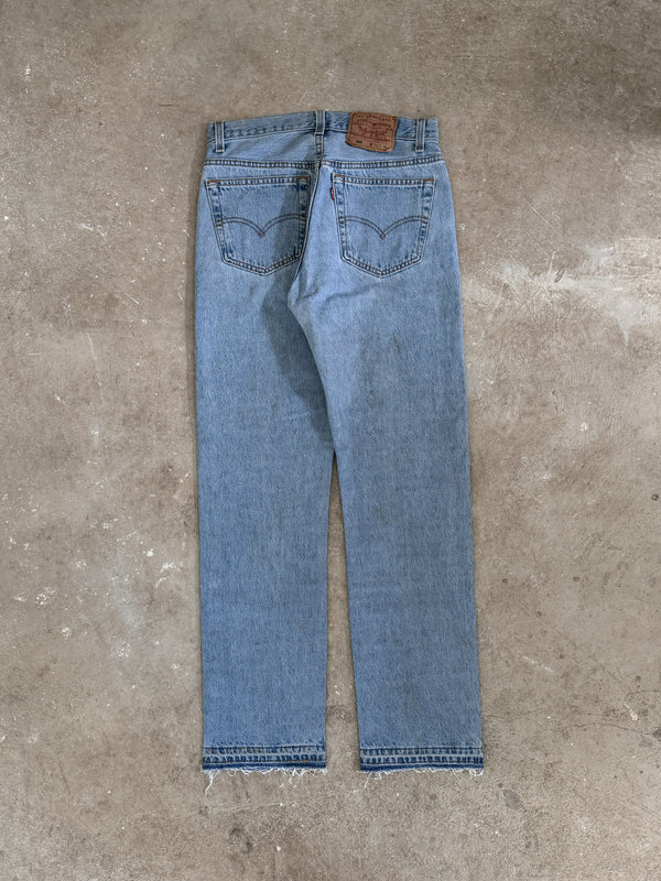 1990s Levis Faded Blue 501 Released Hem (28X30)