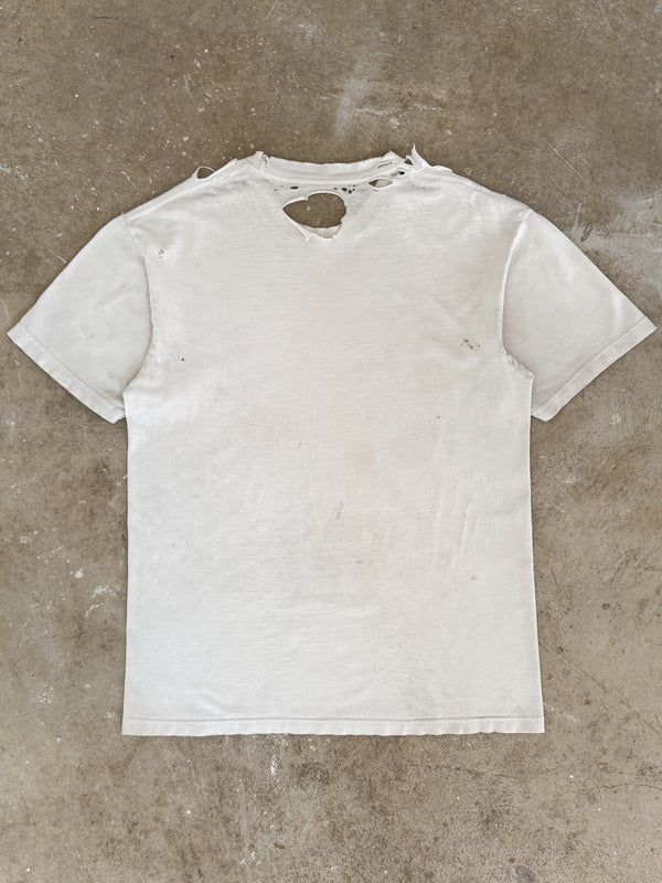 2000s/10s White Thrashed Blank Tee (L)
