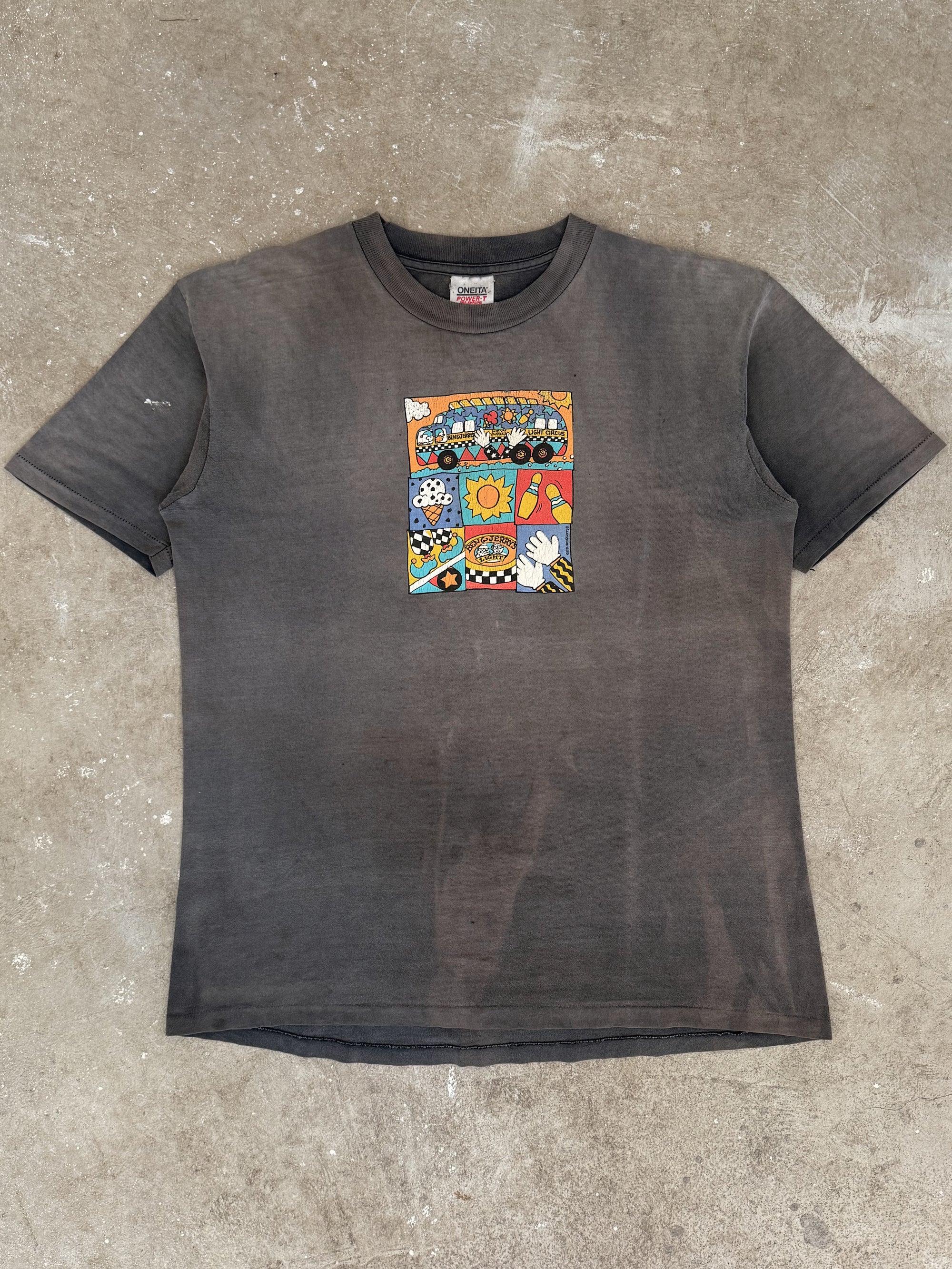 1990s "Ben & Jerry’s Light Circus" Faded Tee (L)